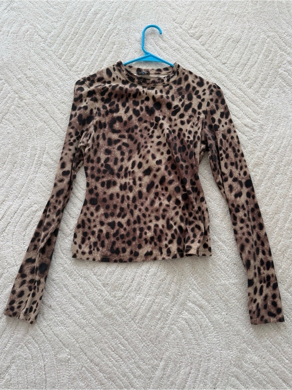 Dolce & Gabbana Leopard Print Long Sleeve Top - Brown